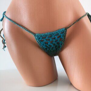 Made in Canada Urban Sky Net Crochet Bikini Swimsuit Suntan Panty